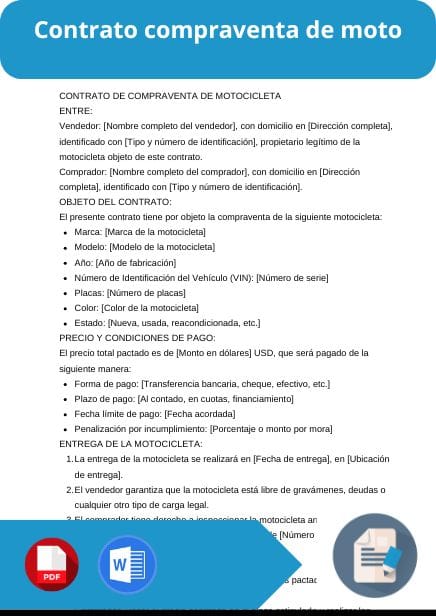 modelo de contrato de compraventa de moto