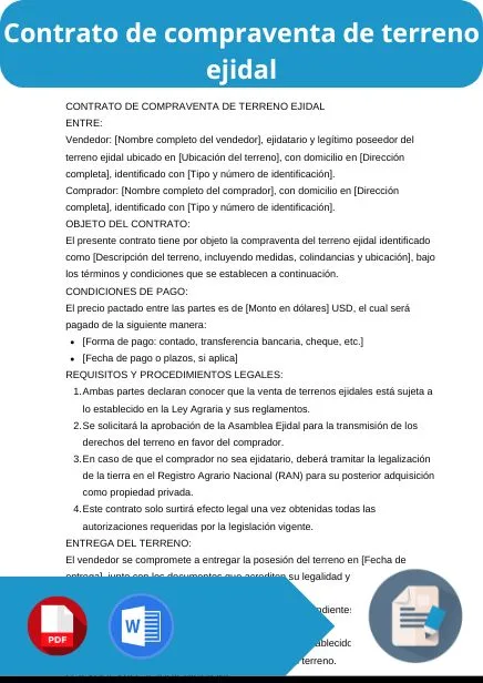 modelo de contrato de compraventa de terreno ejidal