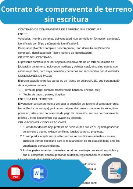 modelo de contrato de compraventa de terreno sin escritura