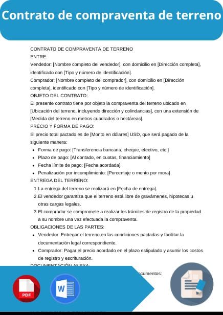 modelo de contrato de compraventa de terreno