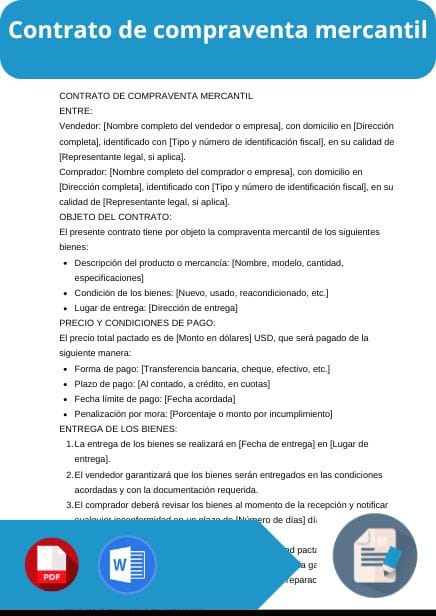 modelo de contrato de compraventa mercantil