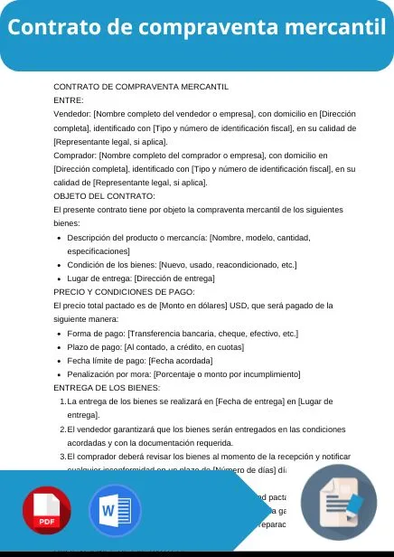 modelo de contrato de compraventa mercantil