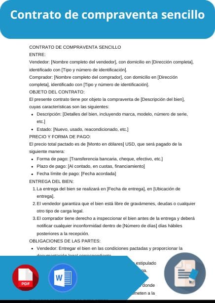modelo de contrato de compraventa sencillo