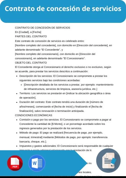 modelo de contrato de concesion de servicios