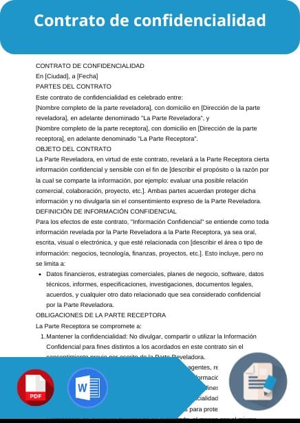 modelo de contrato de confidencialidad