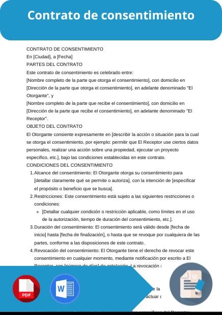 modelo de contrato de consentimiento