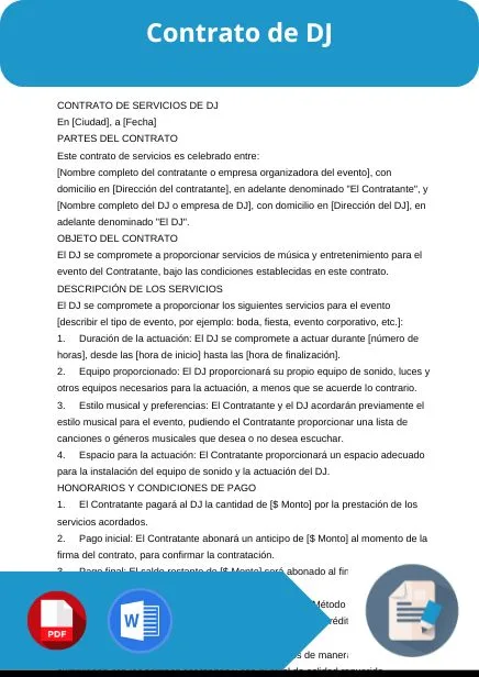 modelo de contrato de dj
