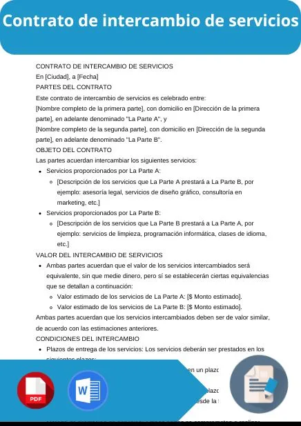 modelo de contrato de intercambio de servicios