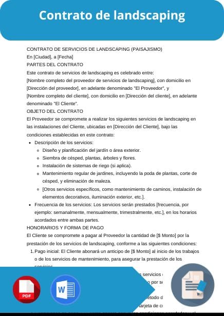 modelo de contrato de landscaping