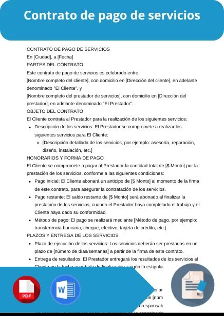 modelo de contrato de pago de servicios