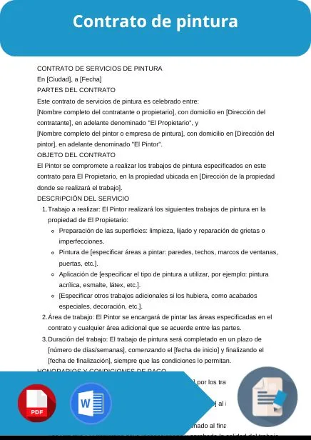 modelo de contrato de pintura