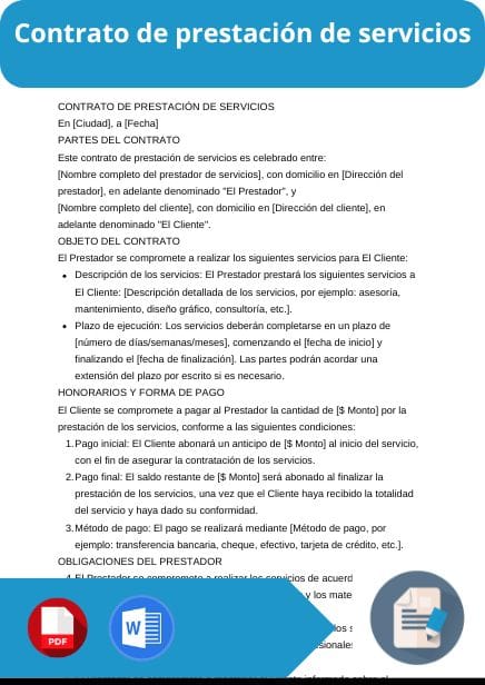 modelo de contrato de prestacion de servicios