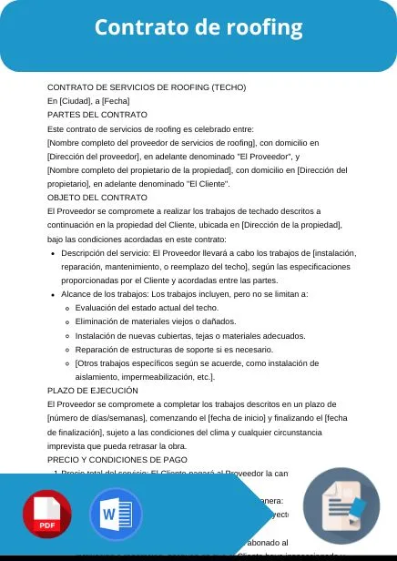 modelo de contrato de roofing