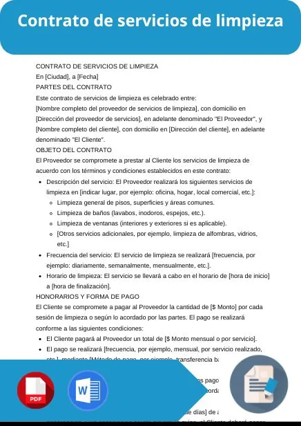 modelo de contrato de servicios de limpieza