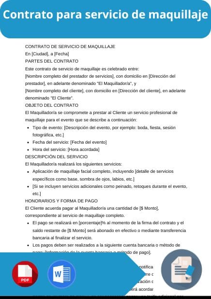 modelo de contrato para servicio de maquillaje