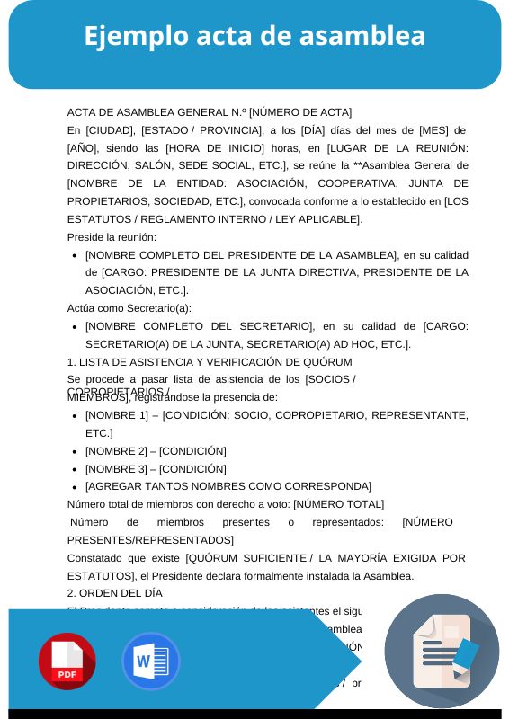 ejemplo acta de asamblea