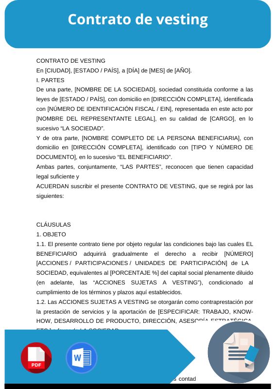 ejemplo de contrato de vesting