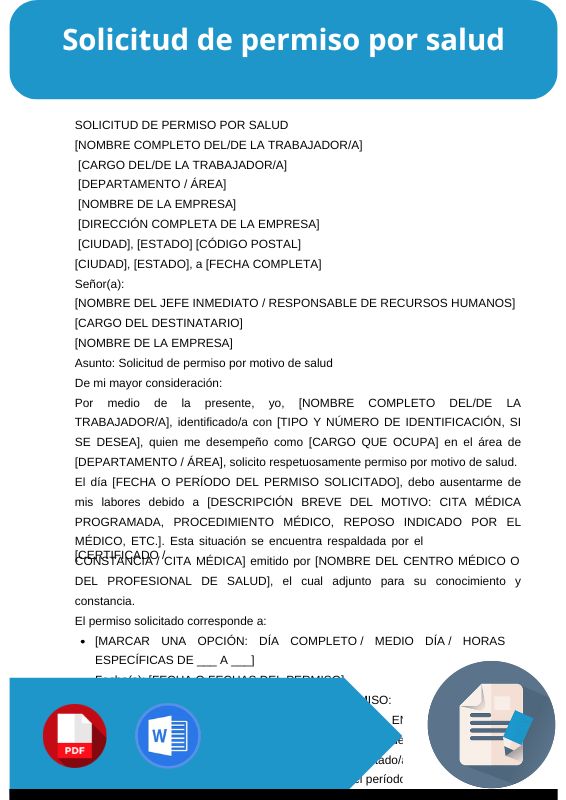 ejemplo de solicitud de permiso por salud