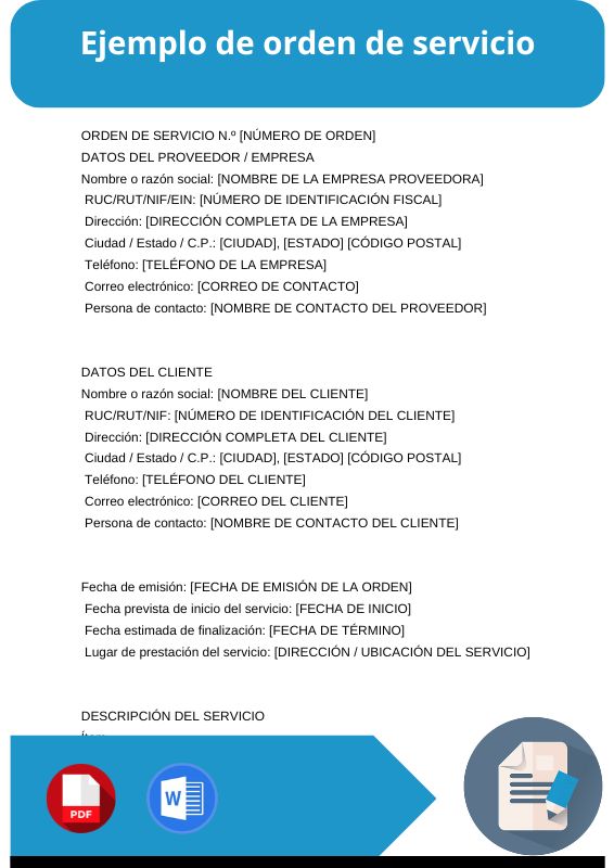 Ejemplo orden de servicio